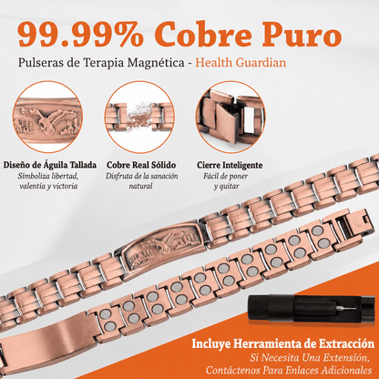 Valeria Montes Pulsera Magnética de Cobre con el Emblema del Águila