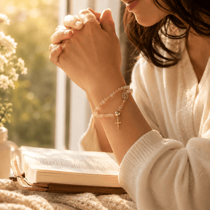 Valeria Montes Pulsera Rosario con Cierre Magnético