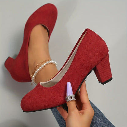 Valeria Montes Rojo / 35 Laura – Zapatos de tacón con puntera ancha y tacón estable para una comodidad sin dolor.