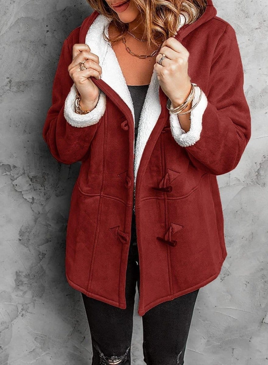 Valeria Montes Rojo / S Julia | Abrigo con capucha cálido y elegante