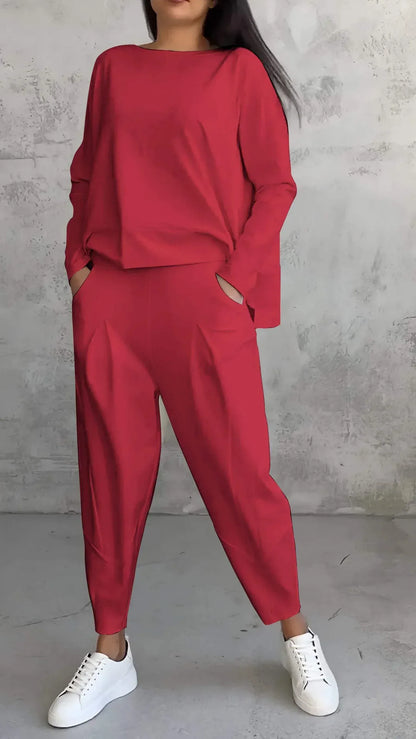 Valeria Montes Rojo / S Nora™ | Conjunto cómodo de dos piezas