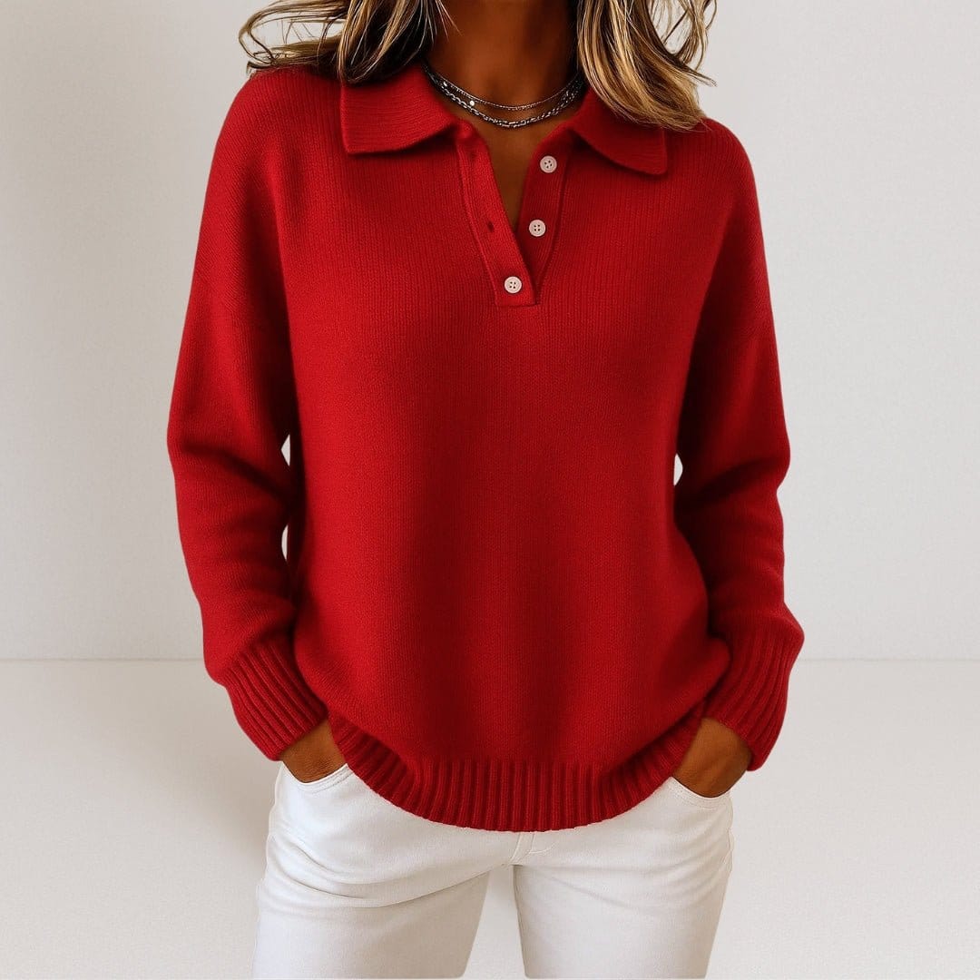 Valeria Montes Rojo / S Sofía | Jersey de Punto Suave con Cuello