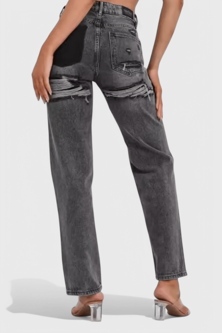 Valeria Montes Roxy | Jeans Vintage Desgastados de Cintura Alta
