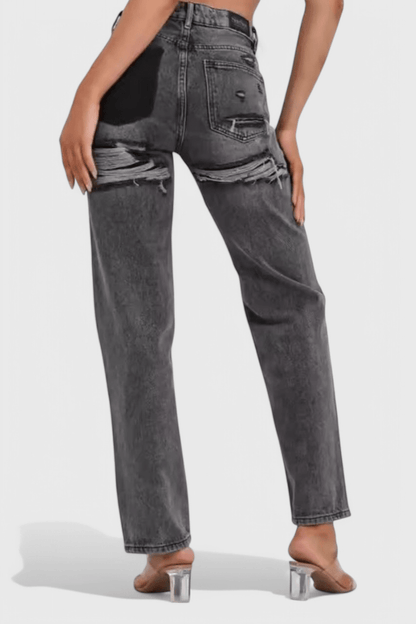 Valeria Montes Roxy | Jeans Vintage Desgastados de Cintura Alta