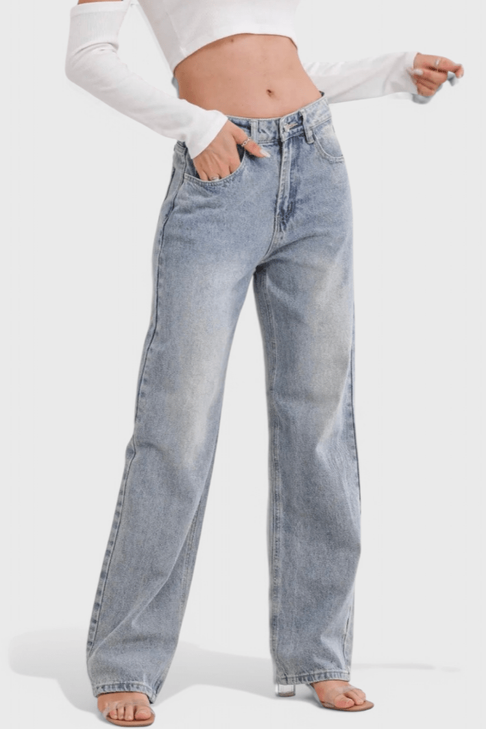 Valeria Montes Roxy | Jeans Vintage Desgastados de Cintura Alta