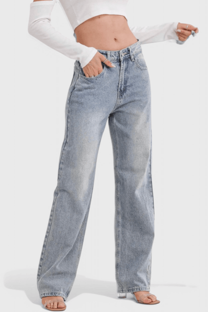Valeria Montes Roxy | Jeans Vintage Desgastados de Cintura Alta