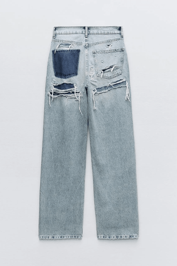 Valeria Montes Roxy | Jeans Vintage Desgastados de Cintura Alta