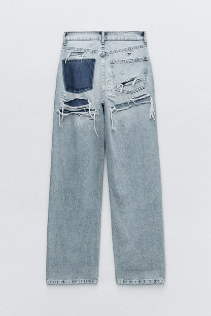 Valeria Montes Roxy | Jeans Vintage Desgastados de Cintura Alta