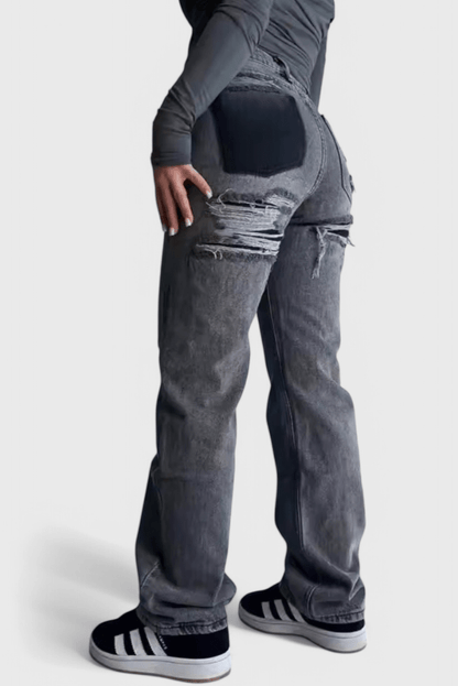 Valeria Montes Roxy | Jeans Vintage Desgastados de Cintura Alta
