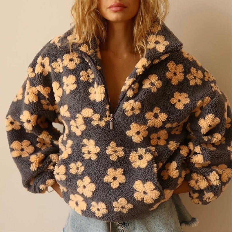 Valeria Montes S / Amarillo Lucía | Suéter polar de flores