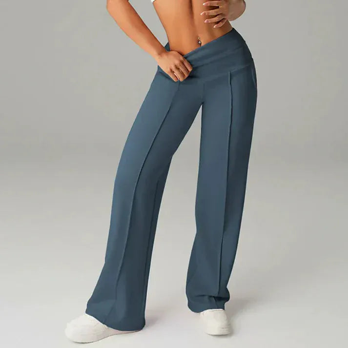 Valeria Montes S / Azul Lorena™ | Pantalones de mujer de corte recto y cintura alta
