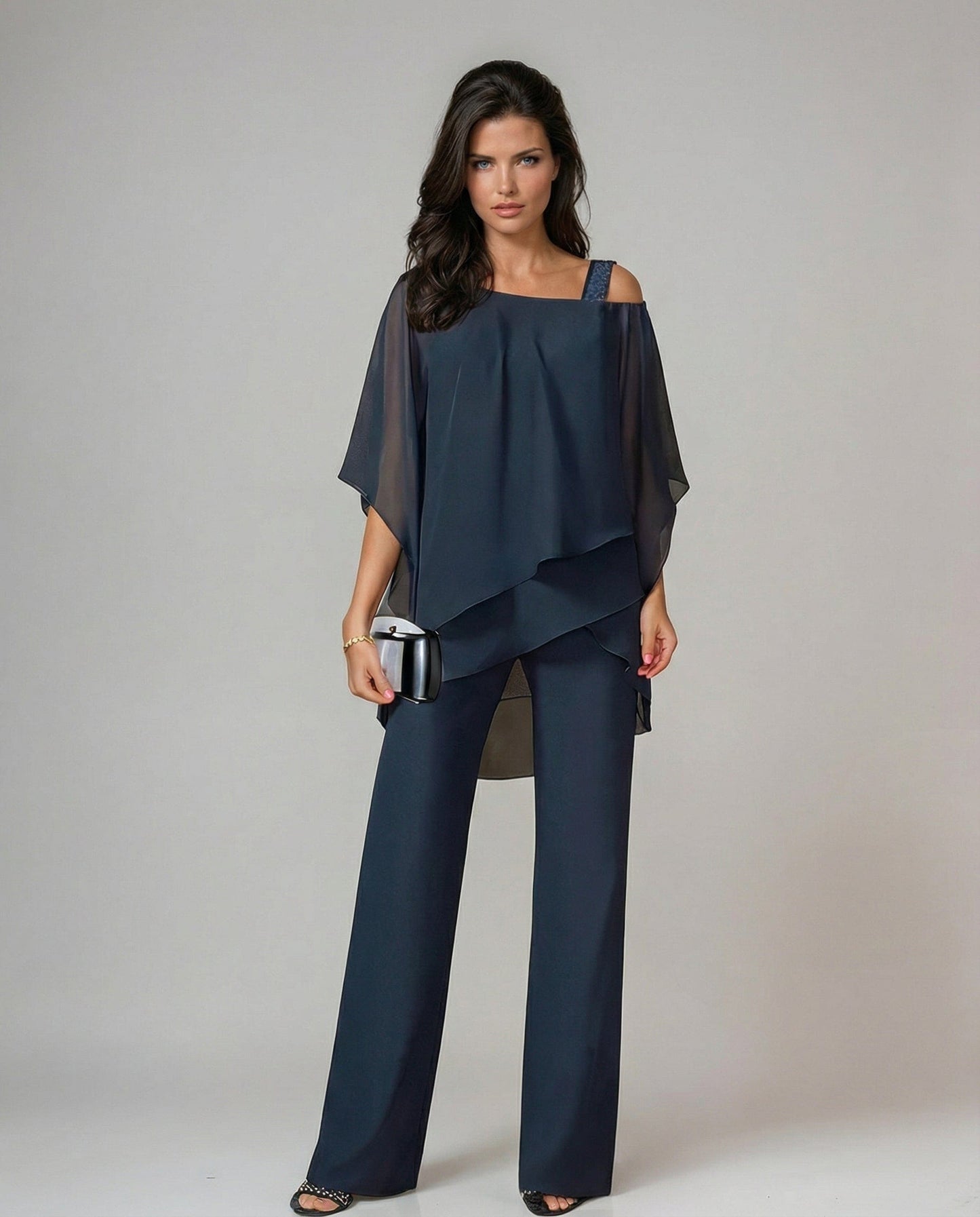 Valeria Montes S / Azul marino Marina™ | Conjunto blusa y pantalón