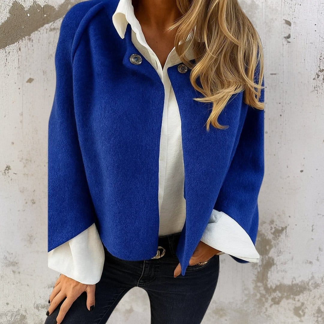 Valeria Montes S / Azul Nadia | Chaqueta Corta Elegante y Cálida