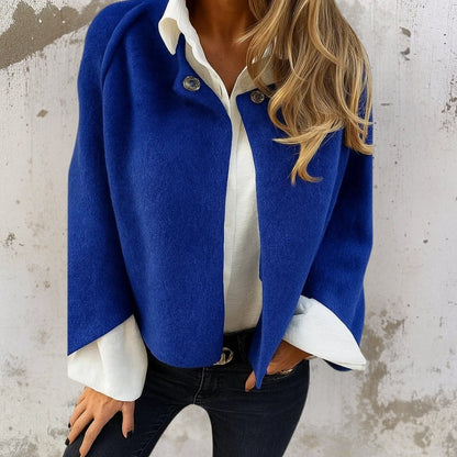 Valeria Montes S / Azul Nadia | Chaqueta Corta Elegante y Cálida