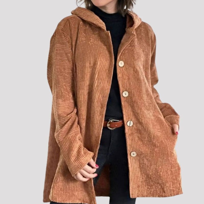 Valeria Montes S / Beige Isabelle ⏐Sudadera casual de terciopelo para otoño
