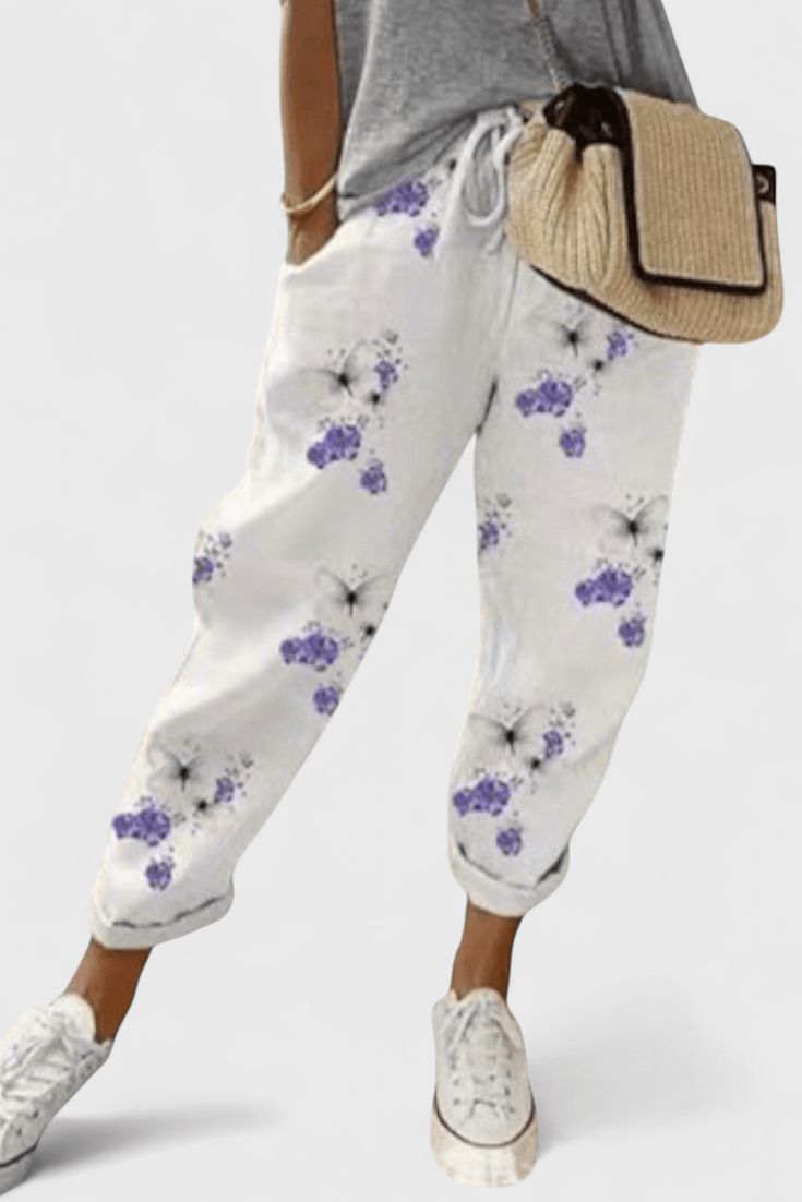 Valeria Montes S / Blanco Alba | Pantalón Holgado de Talle Alto