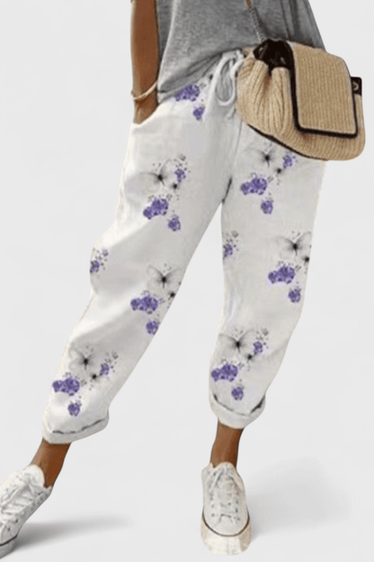 Valeria Montes S / Blanco Alba | Pantalón Holgado de Talle Alto