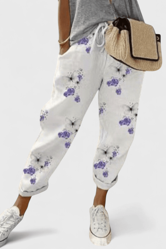 Valeria Montes S / Blanco Alba | Pantalón Holgado de Talle Alto