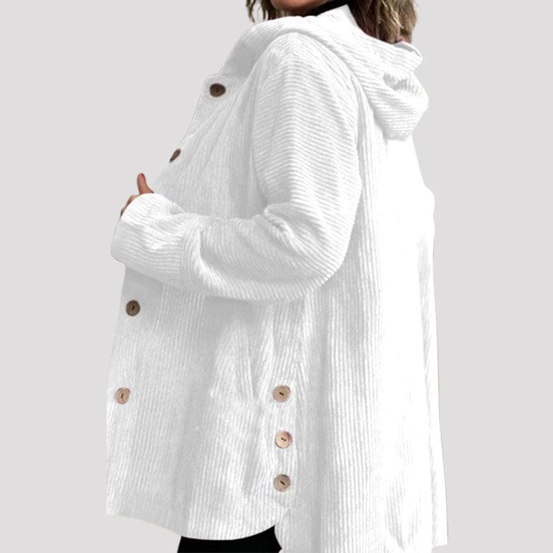 Valeria Montes S / Blanco Isabelle ⏐Sudadera casual de terciopelo para otoño