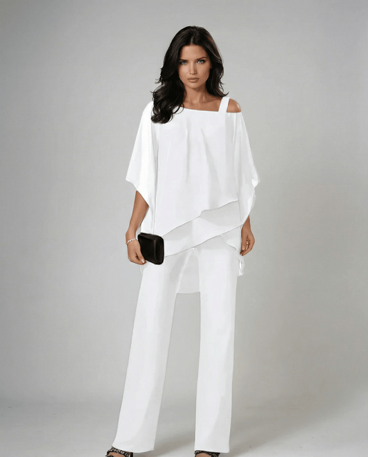 Valeria Montes S / Blanco Marina™ | Conjunto blusa y pantalón
