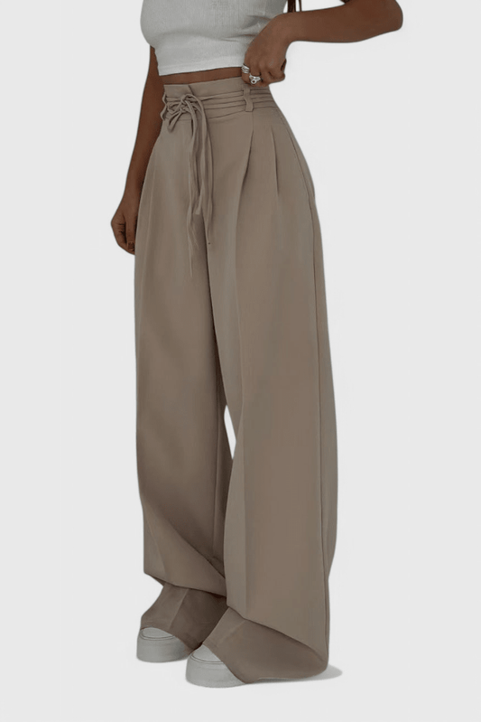 Valeria Montes S / Camel Sophie | Pantalones de pierna ancha con cordones