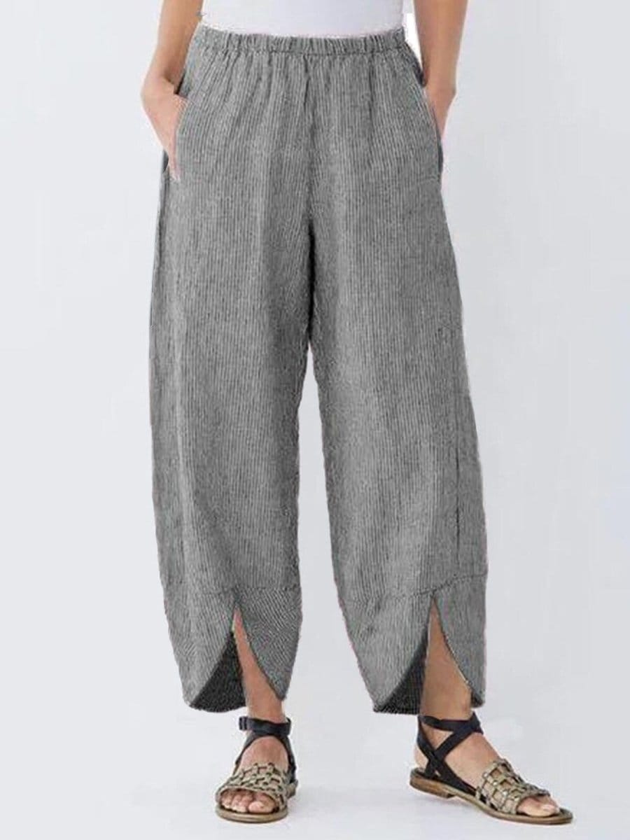 Valeria Montes S / Gris oscuro Pantalón Casual de Algodón para Mujer