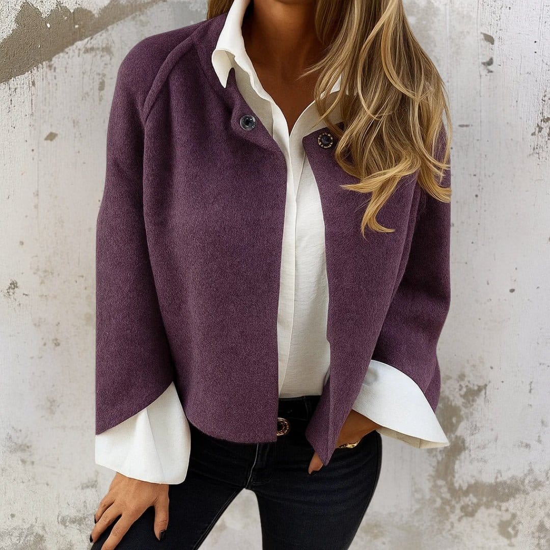 Valeria Montes S / Morado Nadia | Chaqueta Corta Elegante y Cálida