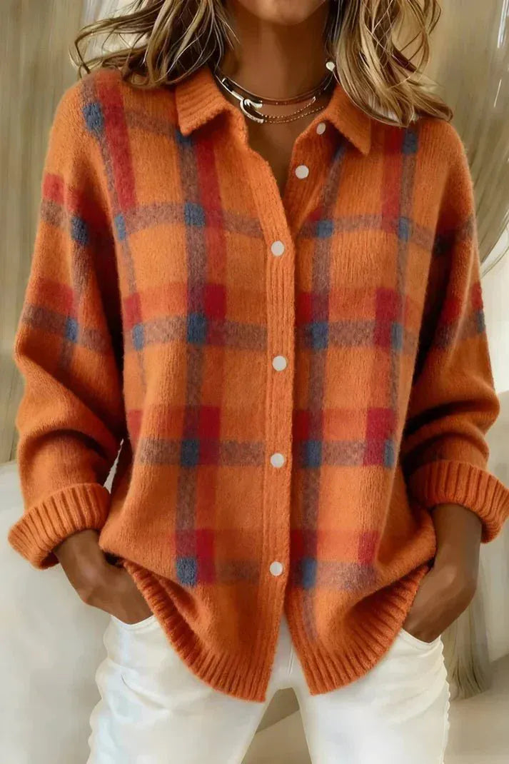 Valeria Montes S / Naranja Amanda| Cardigan Largo Elegante
