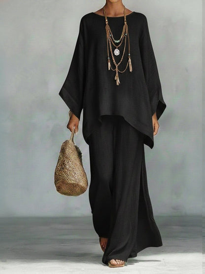 Valeria Montes S / Negro Conjunto Fluido Elegante Mujer