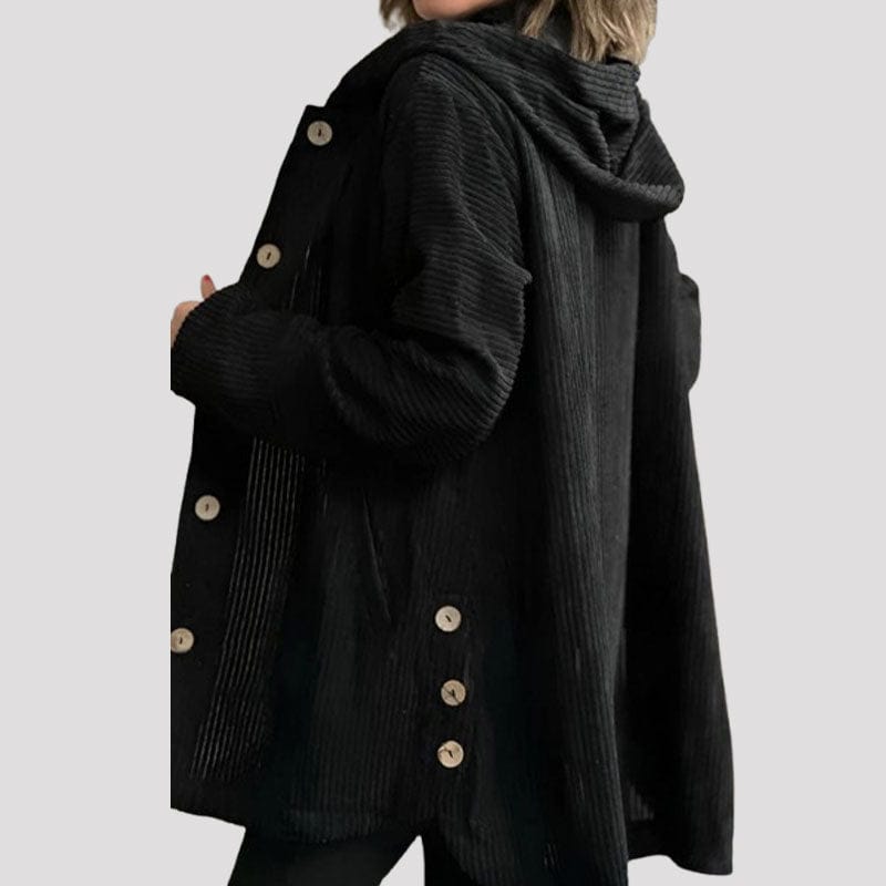 Valeria Montes S / Negro Isabelle ⏐Sudadera casual de terciopelo para otoño