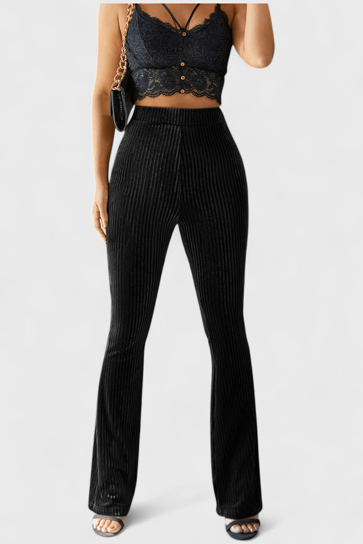 Valeria Montes S / Negro Liset | Pantalones Acampanados de Pana
