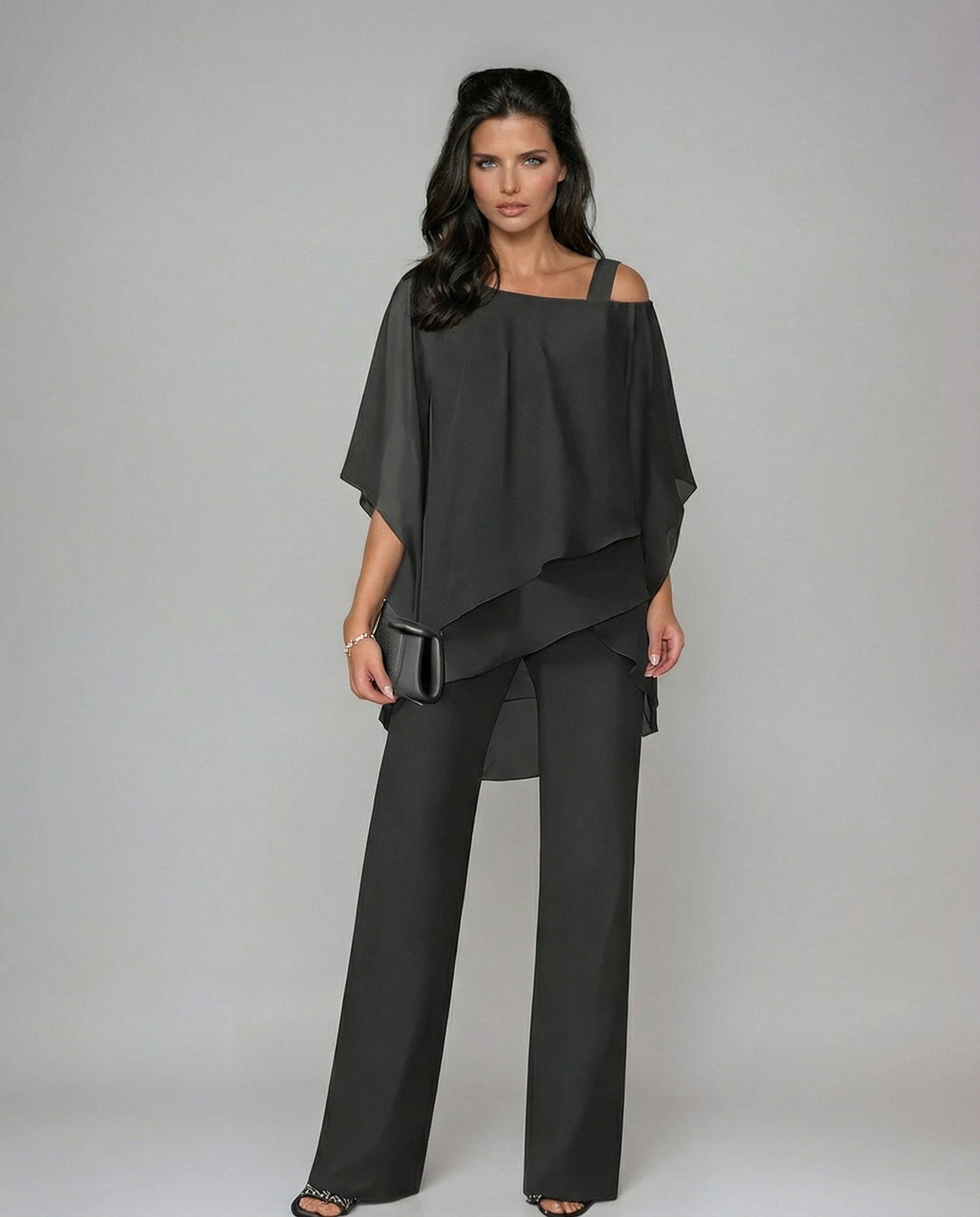 Valeria Montes S / Negro Marina™ | Conjunto blusa y pantalón