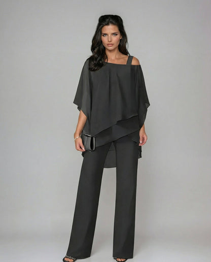 Valeria Montes S / Negro Marina™ | Conjunto blusa y pantalón