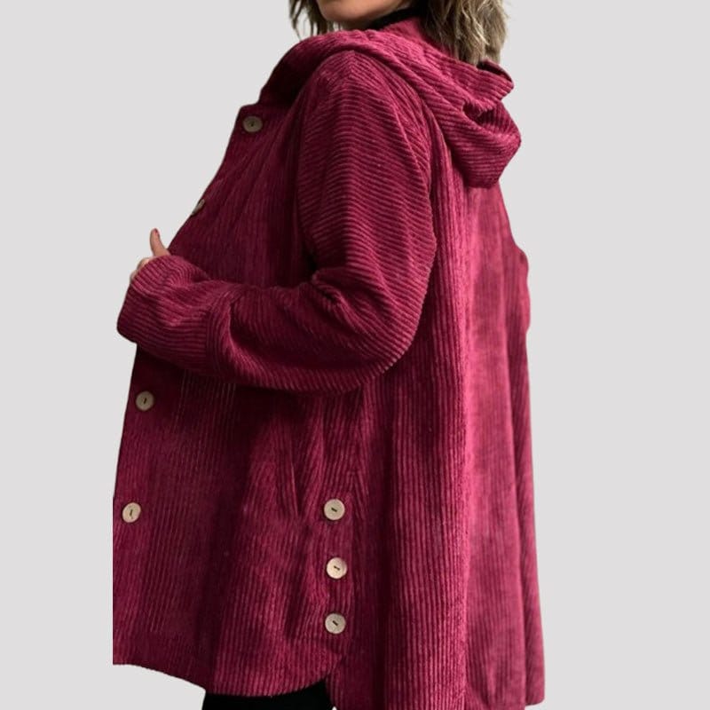 Valeria Montes S / Rojo Isabelle ⏐Sudadera casual de terciopelo para otoño