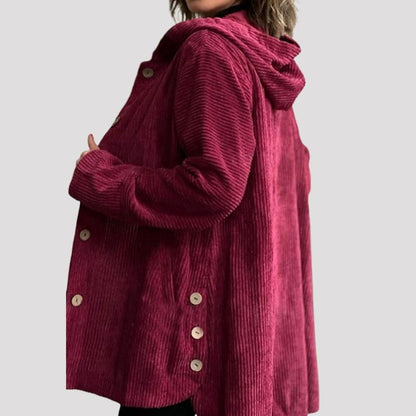 Valeria Montes S / Rojo Isabelle ⏐Sudadera casual de terciopelo para otoño