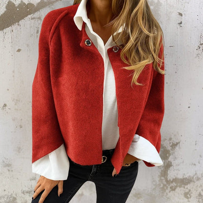 Valeria Montes S / Rojo Nadia | Chaqueta Corta Elegante y Cálida