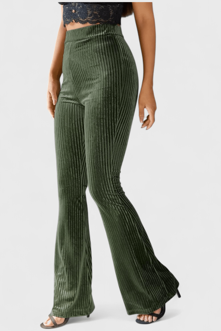 Valeria Montes S / Verde Liset | Pantalones Acampanados de Pana