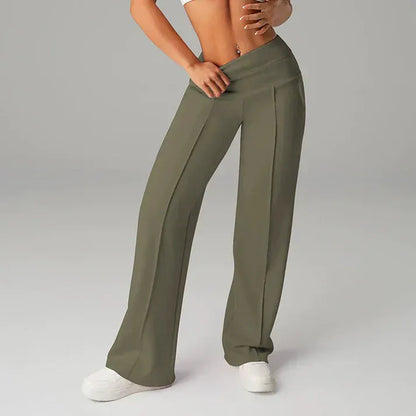 Valeria Montes S / Verde Lorena™ | Pantalones de mujer de corte recto y cintura alta