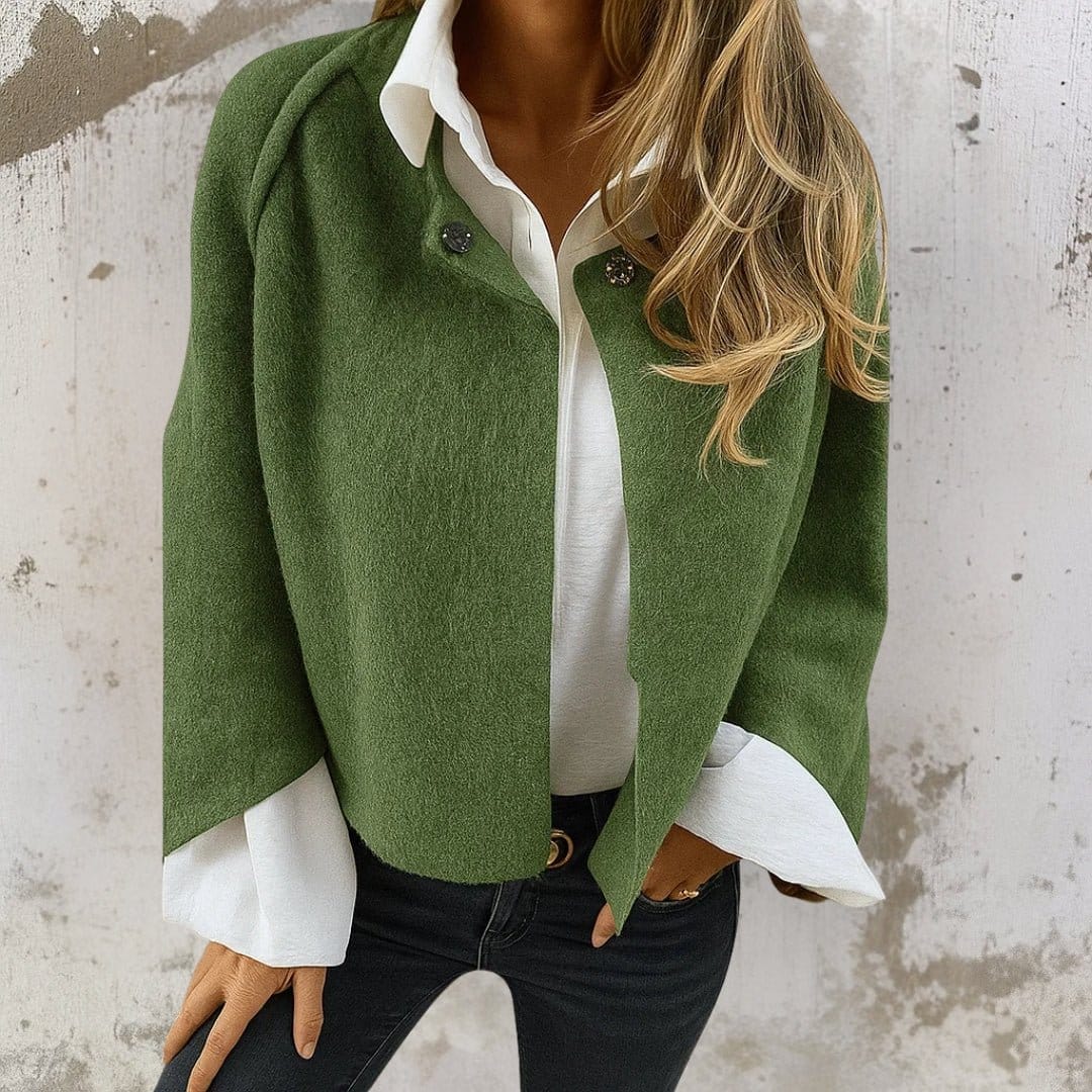 Valeria Montes S / Verde Nadia | Chaqueta Corta Elegante y Cálida