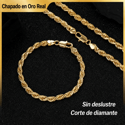 Valeria Montes Set Cadena + Pulsera Bañada en Oro 14K Valeria Montes®