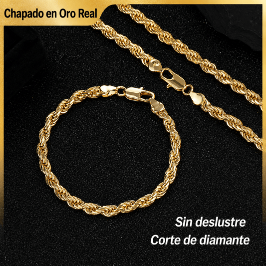 Valeria Montes Set Cadena + Pulsera Bañada en Oro 14K Valeria Montes®