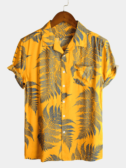 Valeria Montes Short Sleeve Shirt S / Amarillo Sergio™ | Camiseta Flores Tropical Amarilla