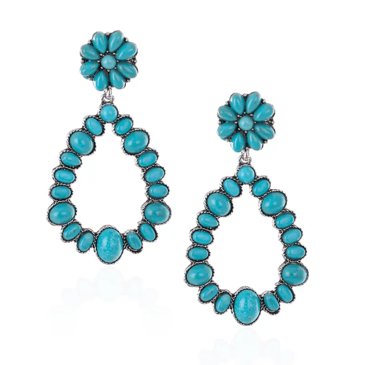 Valeria Montes Turquesa Pendientes Elegancia Rústica