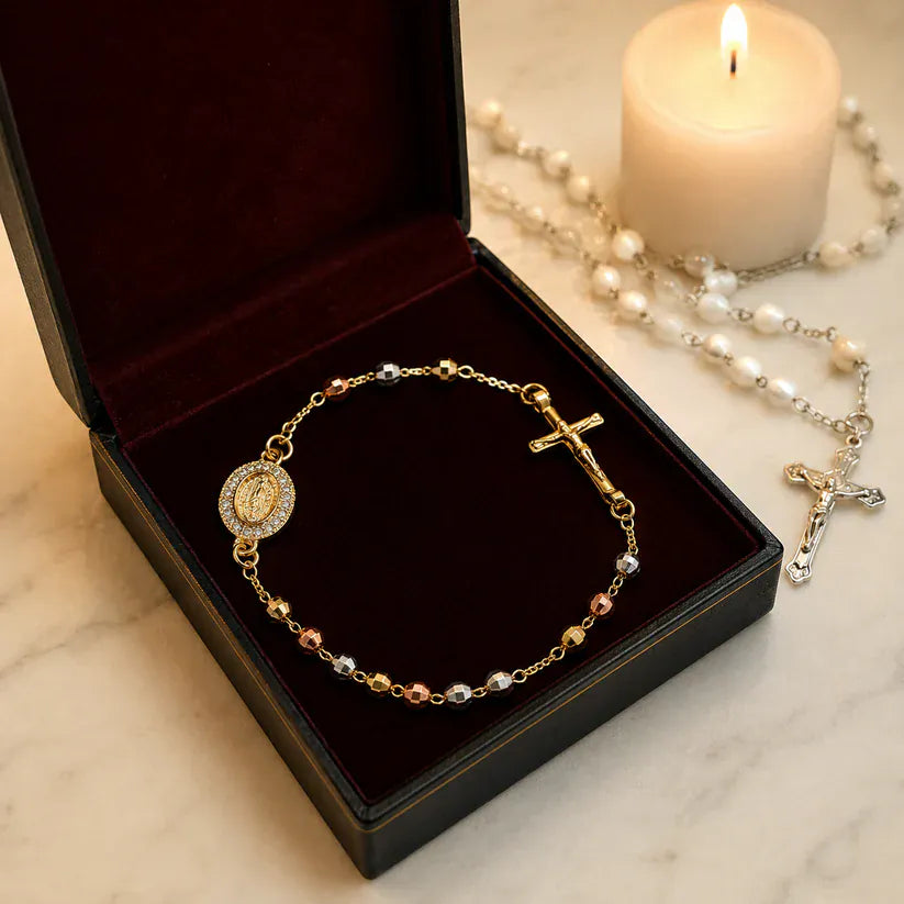 Valeria Montes Universal / Oro Pulsera Rosario Virgen María