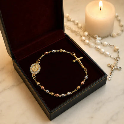 Valeria Montes Universal / Oro Pulsera Rosario Virgen María
