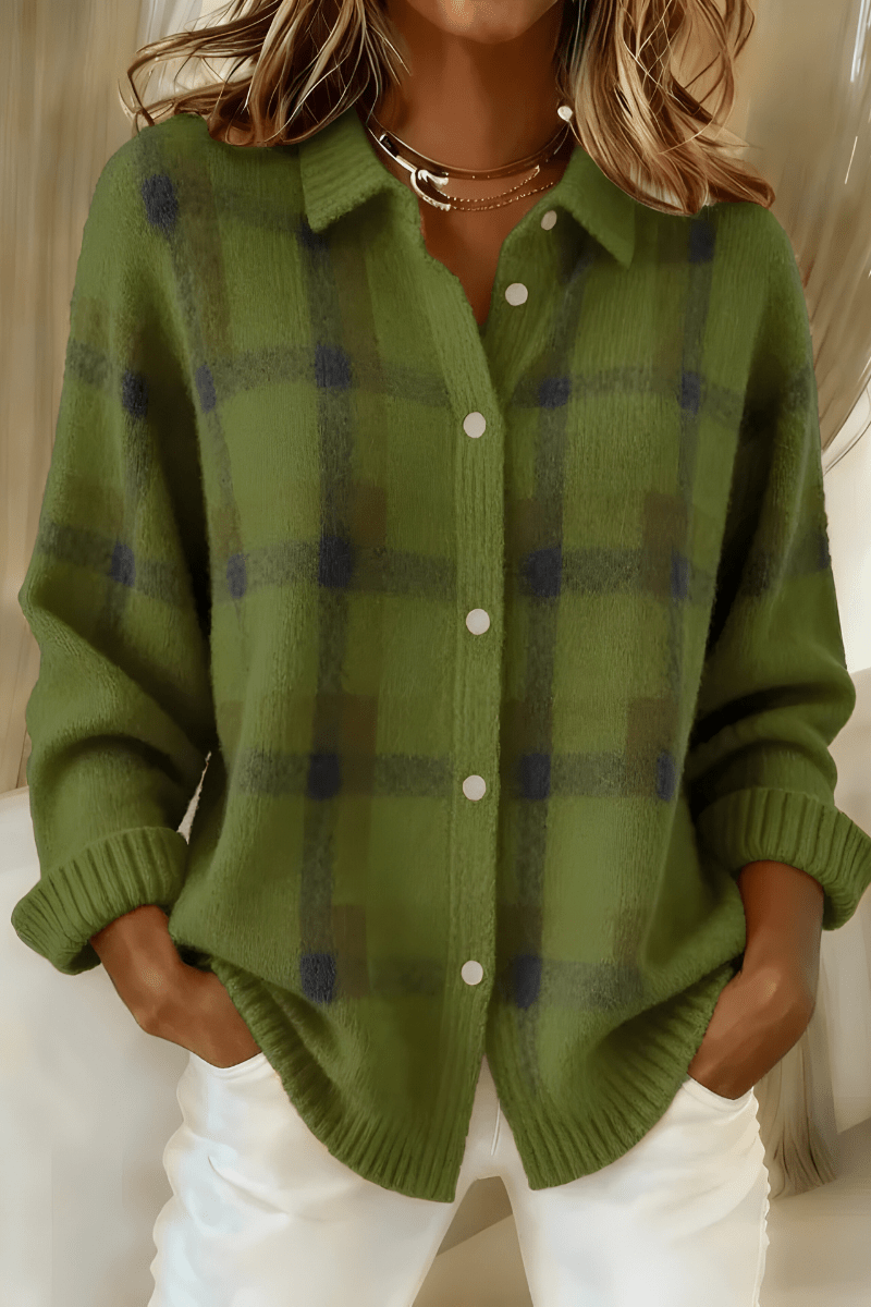 Valeria Montes Vede / S CAMISA DE PUNTO A CUADROS SUAVES