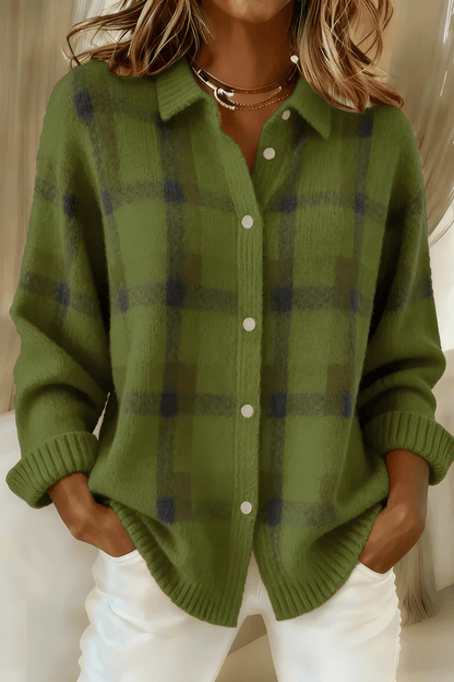 Valeria Montes Vede / S CAMISA DE PUNTO A CUADROS SUAVES