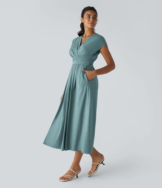 Valeria Montes Vestido Largo Fluido Elegante