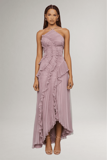 Valeria Montes Vestido Lavanda Elegante