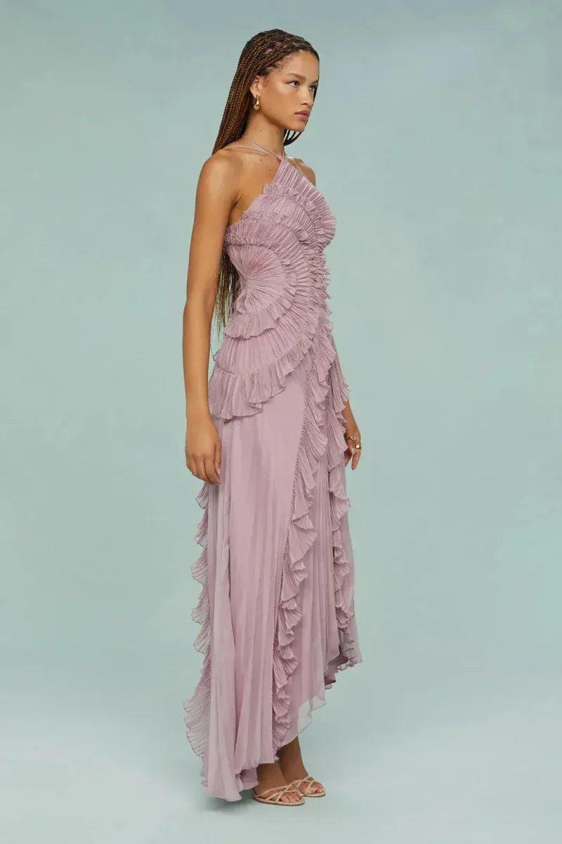 Valeria Montes Vestido Lavanda Elegante